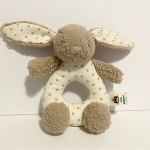 Jellycat Bunny Rabbit Plush Baby Rattle Ring Toy Polka Dot Stuffed Animal Toy